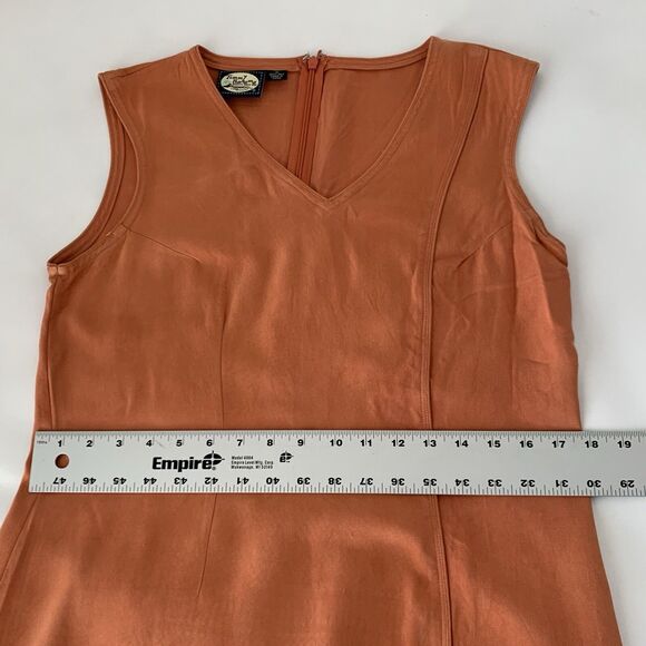 Vintage Tommy Bahama Maxi Dress Women 10 Orange 100% Silk Sleeveless 90s Beach - Picture 7 of 11